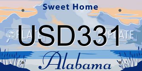 USD331 Alabama License Plate