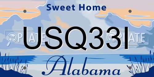 USQ33I Alabama License Plate