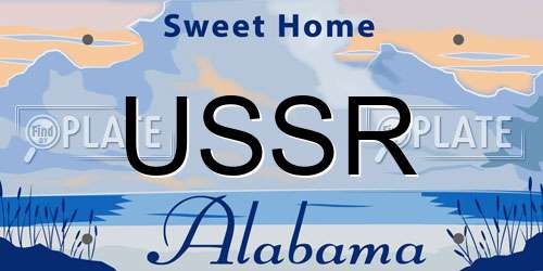 USSR Alabama License Plate