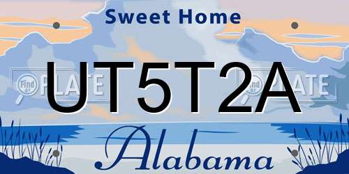 UT5T2A Alabama License Plate