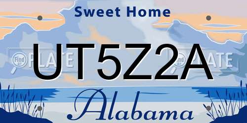UT5Z2A Alabama License Plate