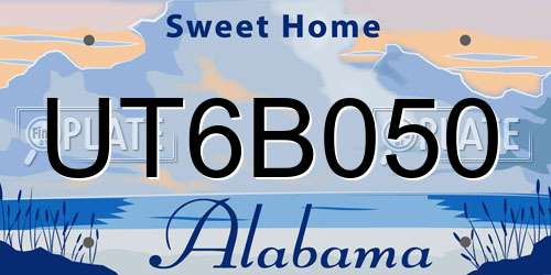 UT6B050 Alabama License Plate