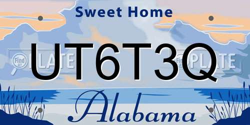 UT6T3Q Alabama License Plate