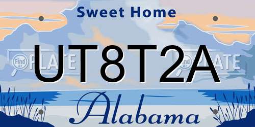 UT8T2A Alabama License Plate