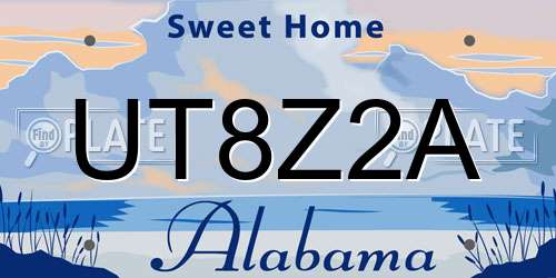 UT8Z2A Alabama License Plate