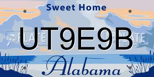 UT9E9B Alabama License Plate