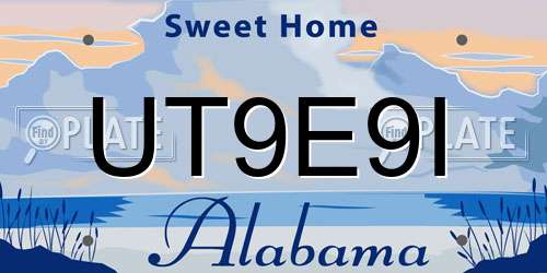 UT9E9I Alabama License Plate