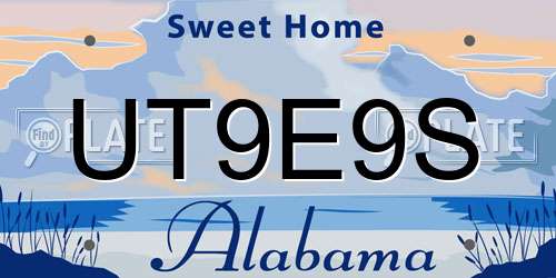 UT9E9S Alabama License Plate