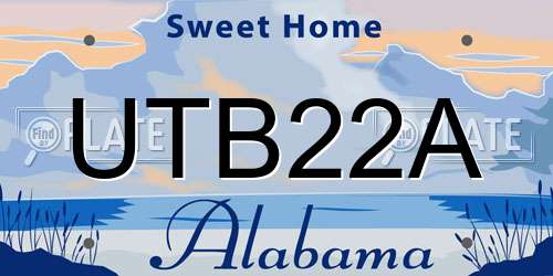 UTB22A Alabama License Plate