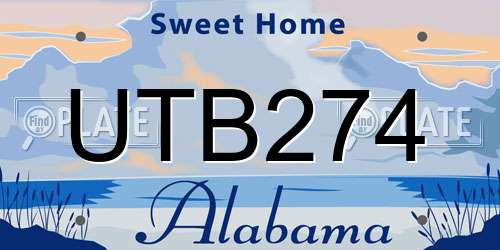 UTB274 Alabama License Plate