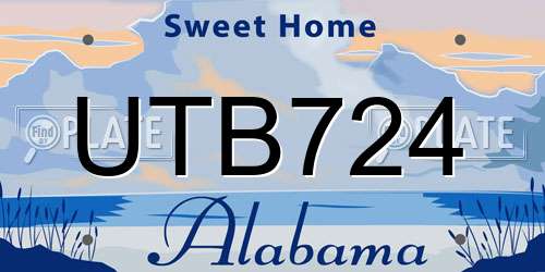 UTB724 Alabama License Plate