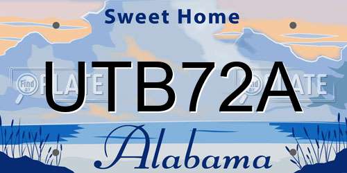 UTB72A Alabama License Plate
