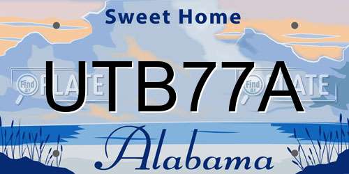 UTB77A Alabama License Plate