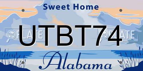UTBT74 Alabama License Plate