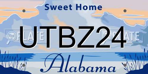 UTBZ24 Alabama License Plate