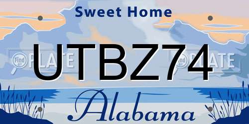 UTBZ74 Alabama License Plate