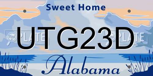 UTG23D Alabama License Plate