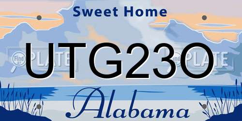 UTG23O Alabama License Plate