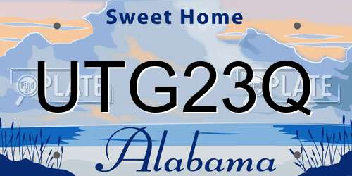 UTG23Q Alabama License Plate