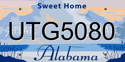 UTG5080 Alabama License Plate