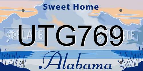 UTG769 Alabama License Plate