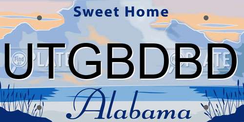UTGBDBD Alabama License Plate