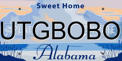 UTGBOBO Alabama License Plate