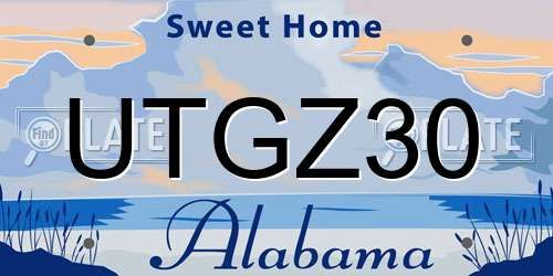 UTGZ30 Alabama License Plate