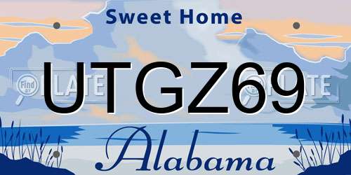 UTGZ69 Alabama License Plate