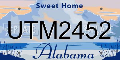 UTM2452 Alabama License Plate