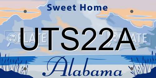 UTS22A Alabama License Plate