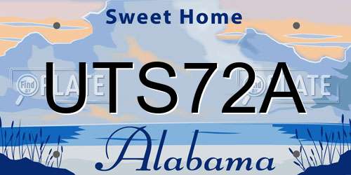 UTS72A Alabama License Plate