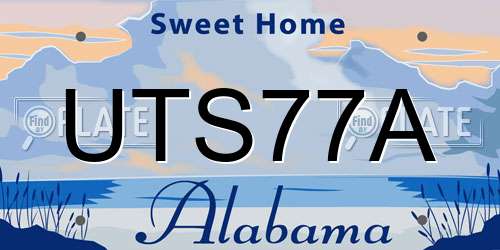 UTS77A Alabama License Plate
