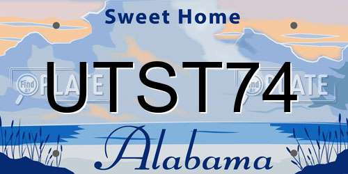 UTST74 Alabama License Plate