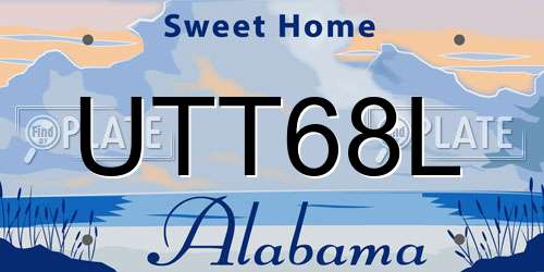 UTT68L Alabama License Plate