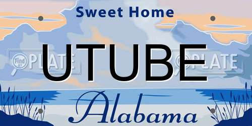 UTUBE Alabama License Plate