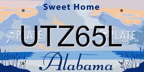 UTZ65L Alabama License Plate
