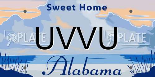 UVVU Alabama License Plate