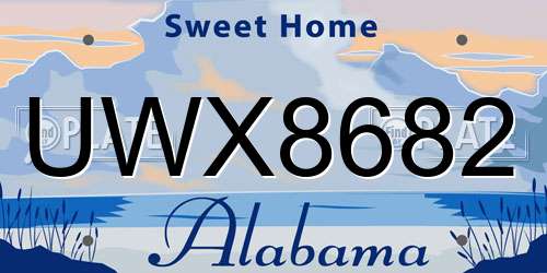 UWX8682 Alabama License Plate
