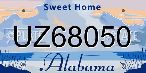 UZ68050 Alabama License Plate