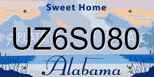 UZ6S080 Alabama License Plate