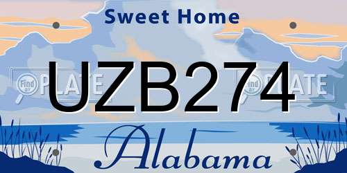 UZB274 Alabama License Plate
