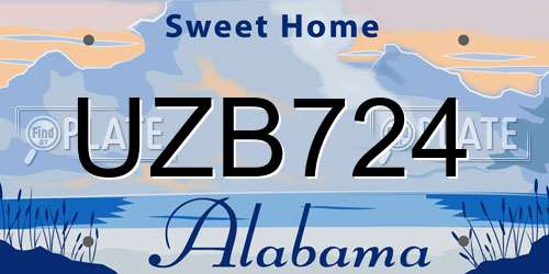UZB724 Alabama License Plate