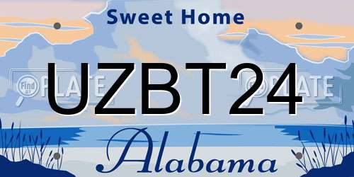 UZBT24 Alabama License Plate
