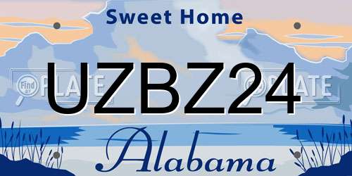 UZBZ24 Alabama License Plate