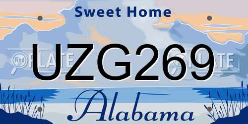 UZG269 Alabama License Plate