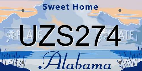 UZS274 Alabama License Plate