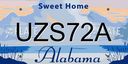 UZS72A Alabama License Plate