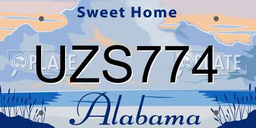 UZS774 Alabama License Plate