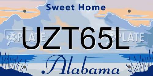 UZT65L Alabama License Plate